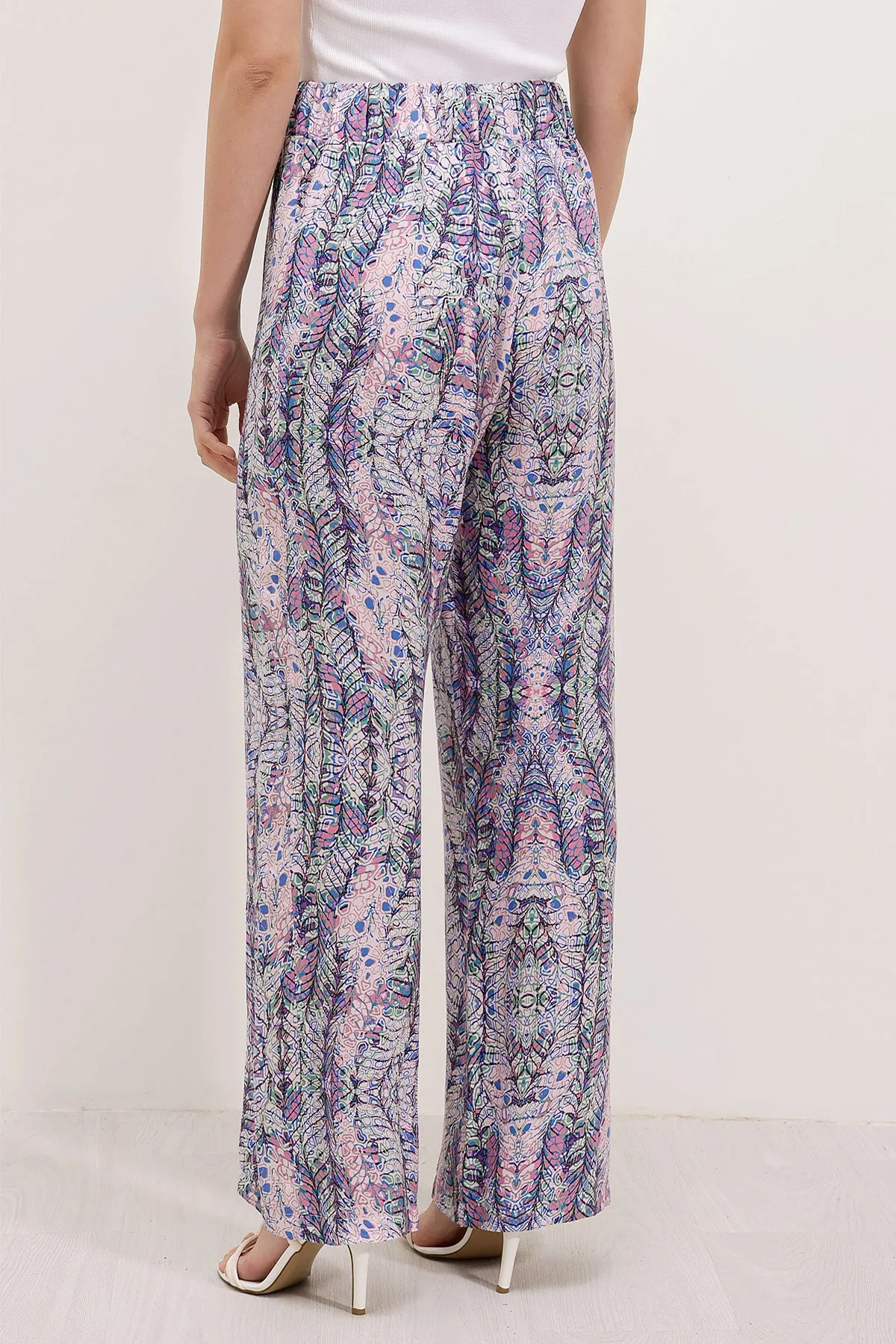 6523 desenli bol paça pantolon