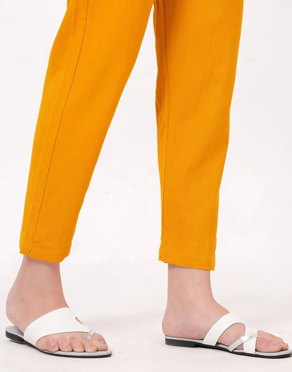 Satrangi Women's Mustard Viscose Lycra Trouser